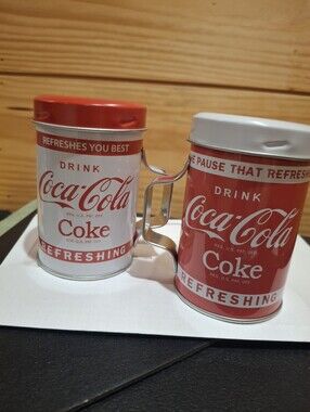 Coca Cola Salt & Pepper Shakers‎, Metal Tin, New